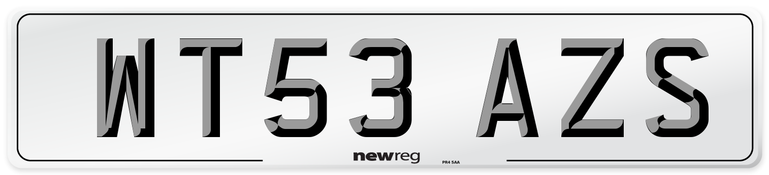WT53 AZS Number Plate from New Reg